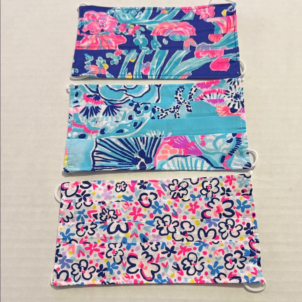 Lilly Pulitzer Floral & Abstract Patterned Face Masks (3) Mask